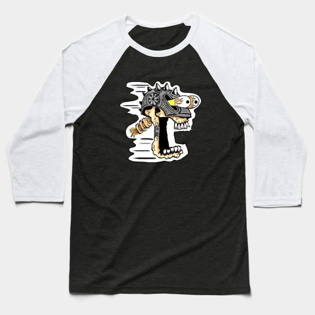 Flyin’ Skull 1 Baseball T-Shirt by PungentBasementArt